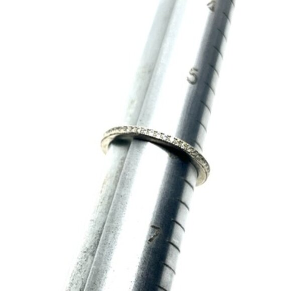 STERLING SILVER 925 CZ ETERNITY BAND RING SIZE 6.75 MINIMALIST STACKABLE THIN - Picture 12 of 13